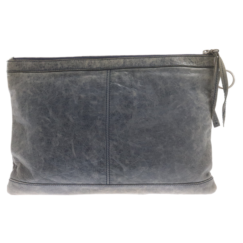 BALENCIAGA(バレンシアガ) Classic Clip M クラシッククリップM レザークラッチバッグ グレー 248406