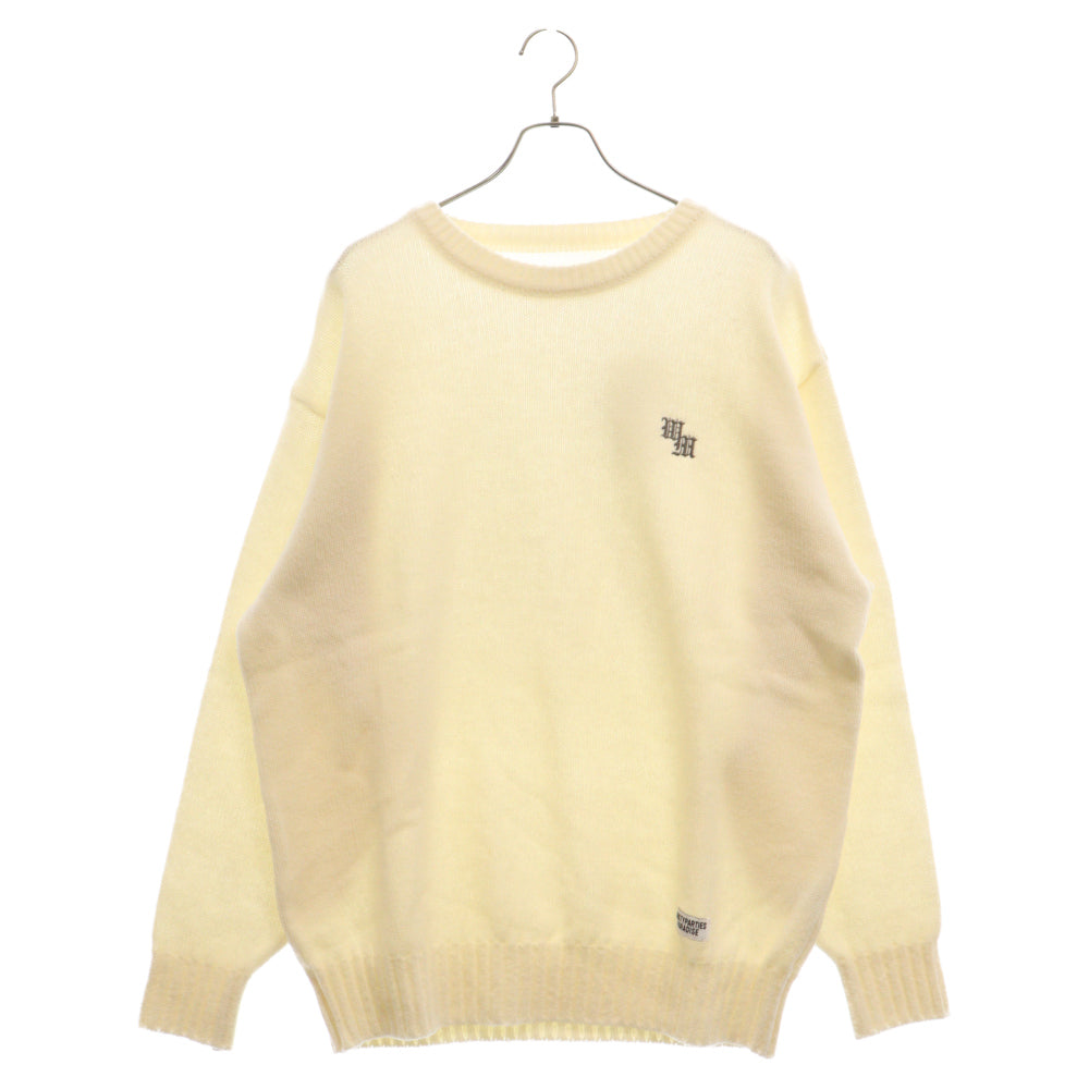 WACKO MARIA(ワコマリア) 22AW CLASSIC CREW NECK SWEATER クラシック クルーネック ニットセーター ホワイト 22FW-WMK-KN02