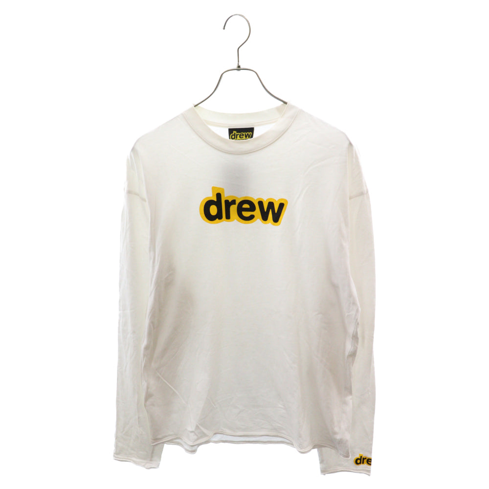 drew house(ドリューハウス) フロントロゴ 長袖Tシャツ ホワイト