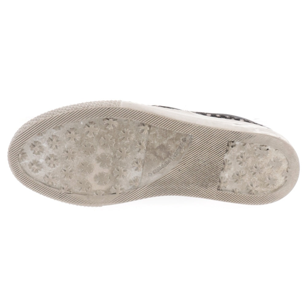 CHROME HEARTS(クロムハーツ) SLIP ON BLK CALF ドット柄 スリッポン CHプラスレザーパッチダガー付レザー ローカット スニーカー ブラック