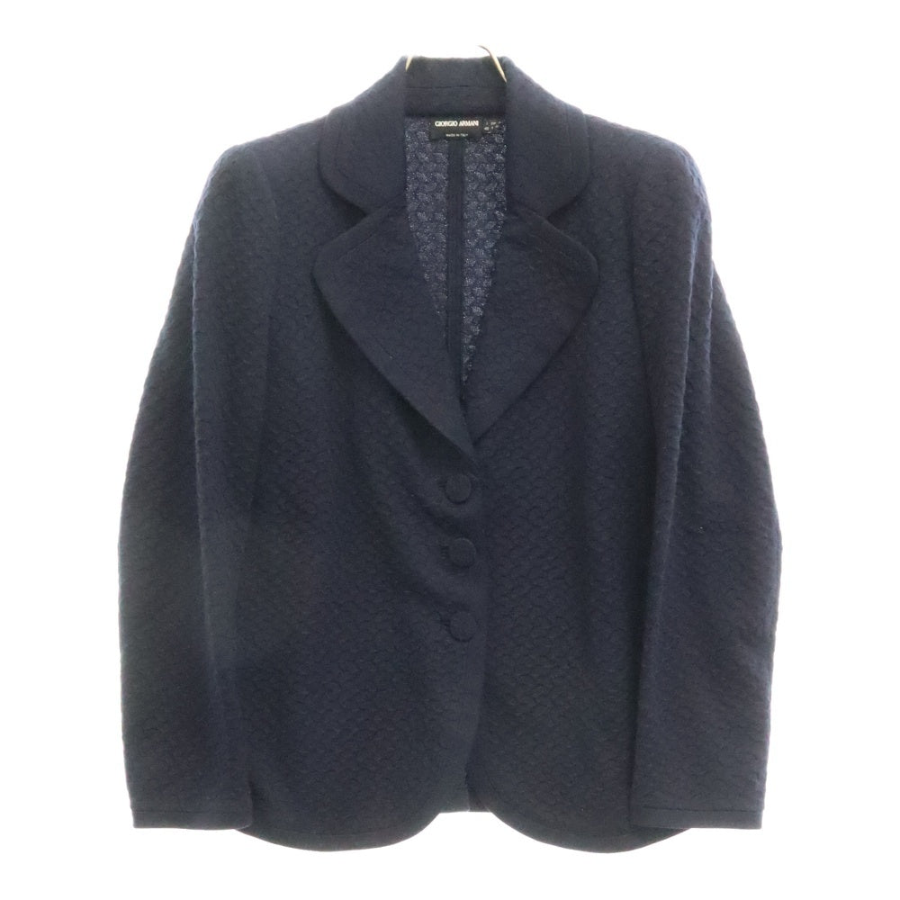 GIORGIO ARMANI(ジョルジオアルマーニ) 3B エンボス コットンテーラードジャケット ネイビー