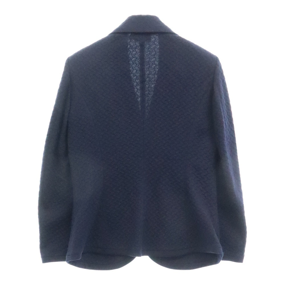 GIORGIO ARMANI(ジョルジオアルマーニ) 3B エンボス コットンテーラードジャケット ネイビー
