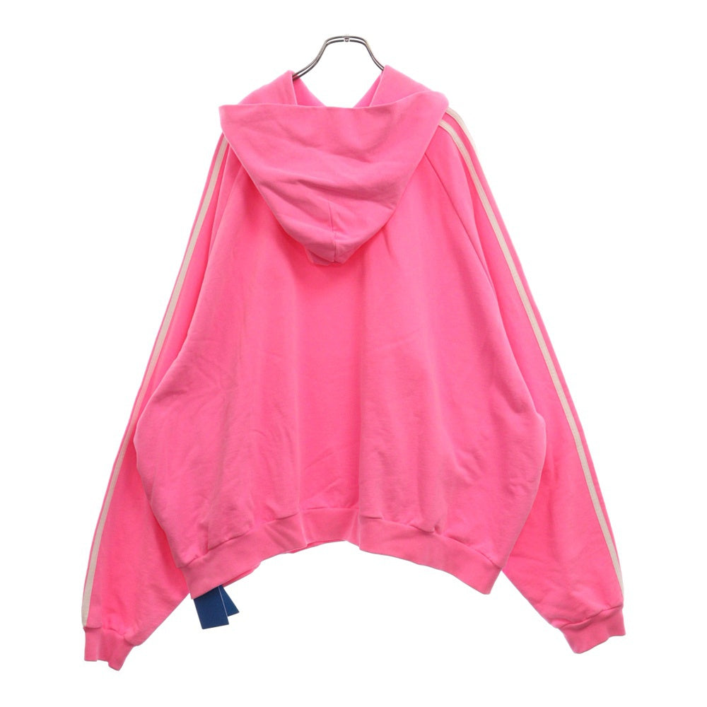 BALENCIAGA(バレンシアガ) 22AW ×adidas Hoodie Large Fit アディダス ラージフィット ロゴプリントプルオーバースウェットパーカー 729322 TNVN2 ピンク