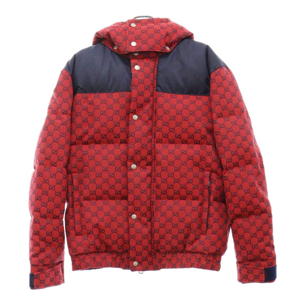 GUCCI(グッチ) 23AW GGキャンバス ダウンジャケット レッド 762559 Z8BNP