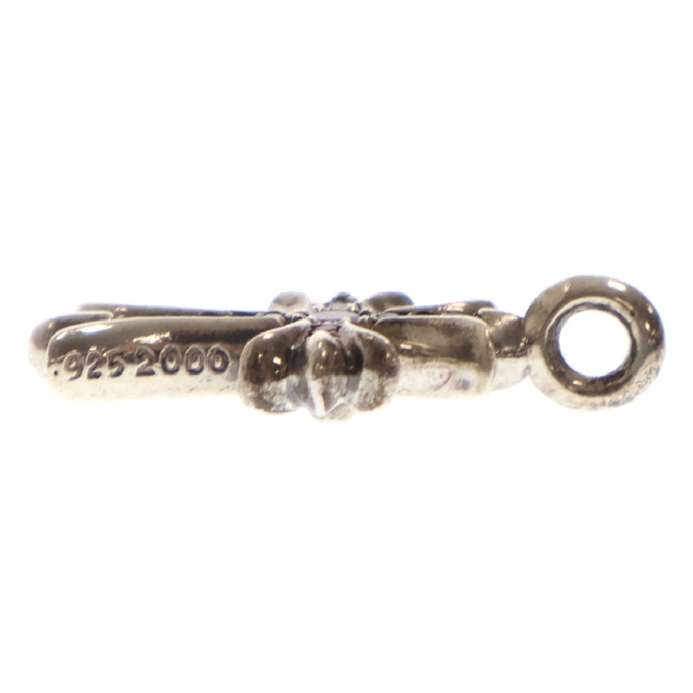 CHROME HEARTS(クロムハーツ) TNY CRSF P P/SAP タイニーファットクロス パヴェピンクサファイア ペンダント シルバーネックレストップ