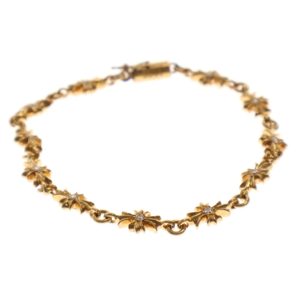 CHROME HEARTS(クロムハーツ) 22K TNY E CH PLS P D タイニーECHプラス PAVEダイヤ ゴールドブレスレット 11LINK