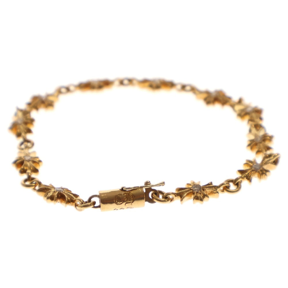 CHROME HEARTS(クロムハーツ) 22K TNY E CH PLS P D タイニーECHプラス PAVEダイヤ ゴールドブレスレット 11LINK