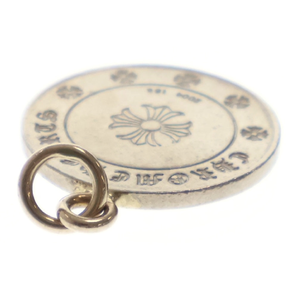 CHROME HEARTS(クロムハーツ) 18K CHRM ANGL MDL P/D/エンジェルメダルチャーム PAVEダイヤ/ホワイトゴールドネックレストップ