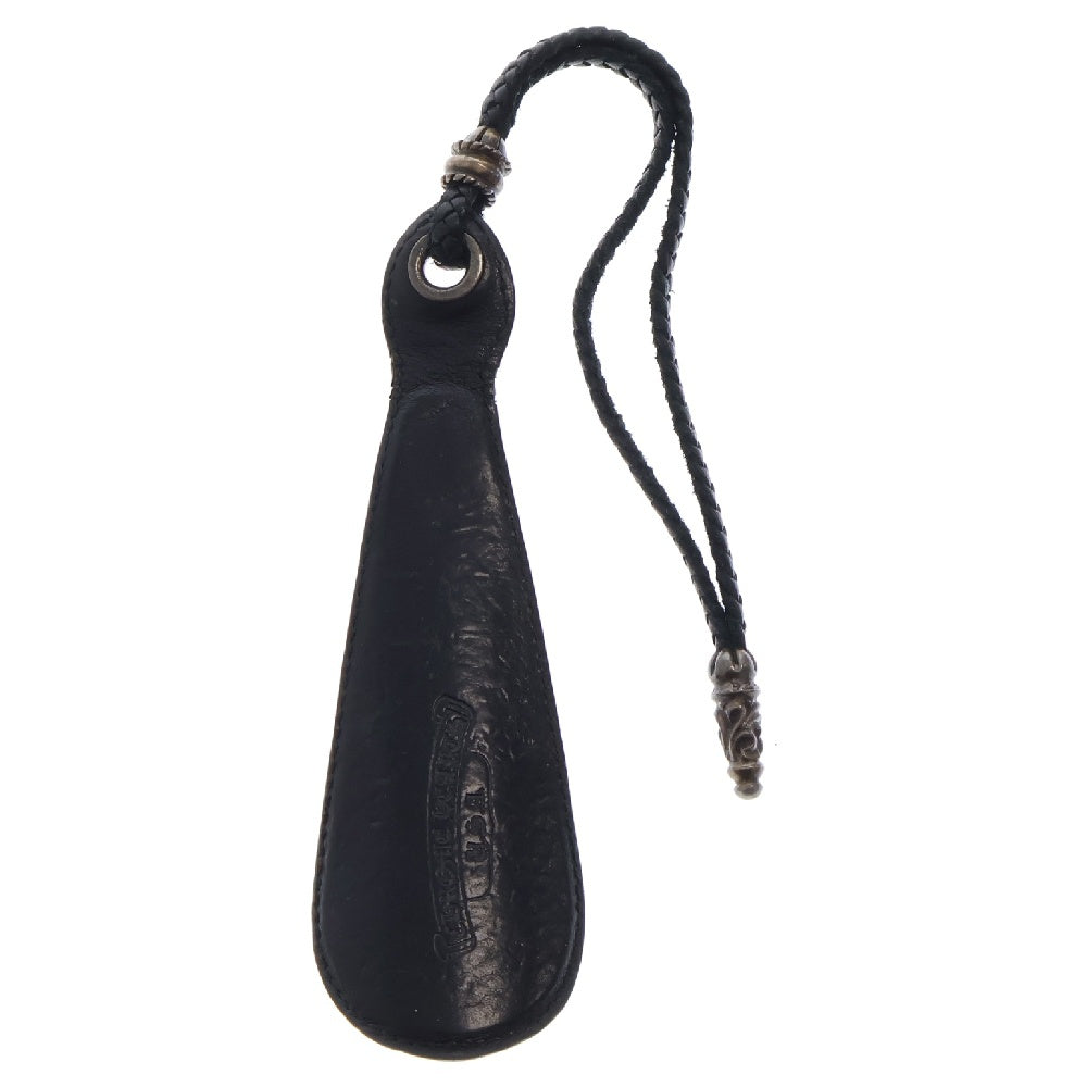 CHROME HEARTS(クロムハーツ) SHOE HORN SHORT2 LTHR シューホーン-ショート♯2 ラージブレイデッドストラップ 靴ベラ ブラック