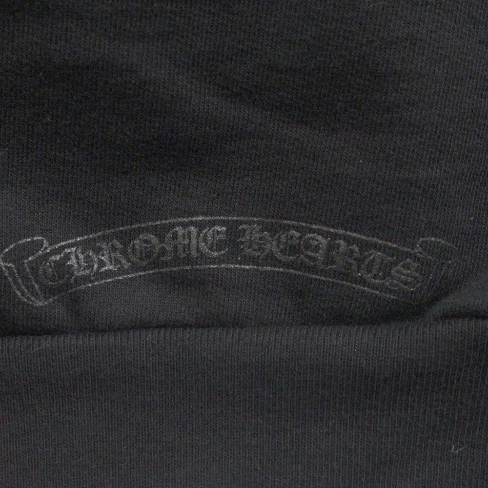 CHROME HEARTS(クロムハーツ) STENCIL HOODIE 袖ステンシル バックホースシュー プリント プルオーバーパーカー フーディー ブラック