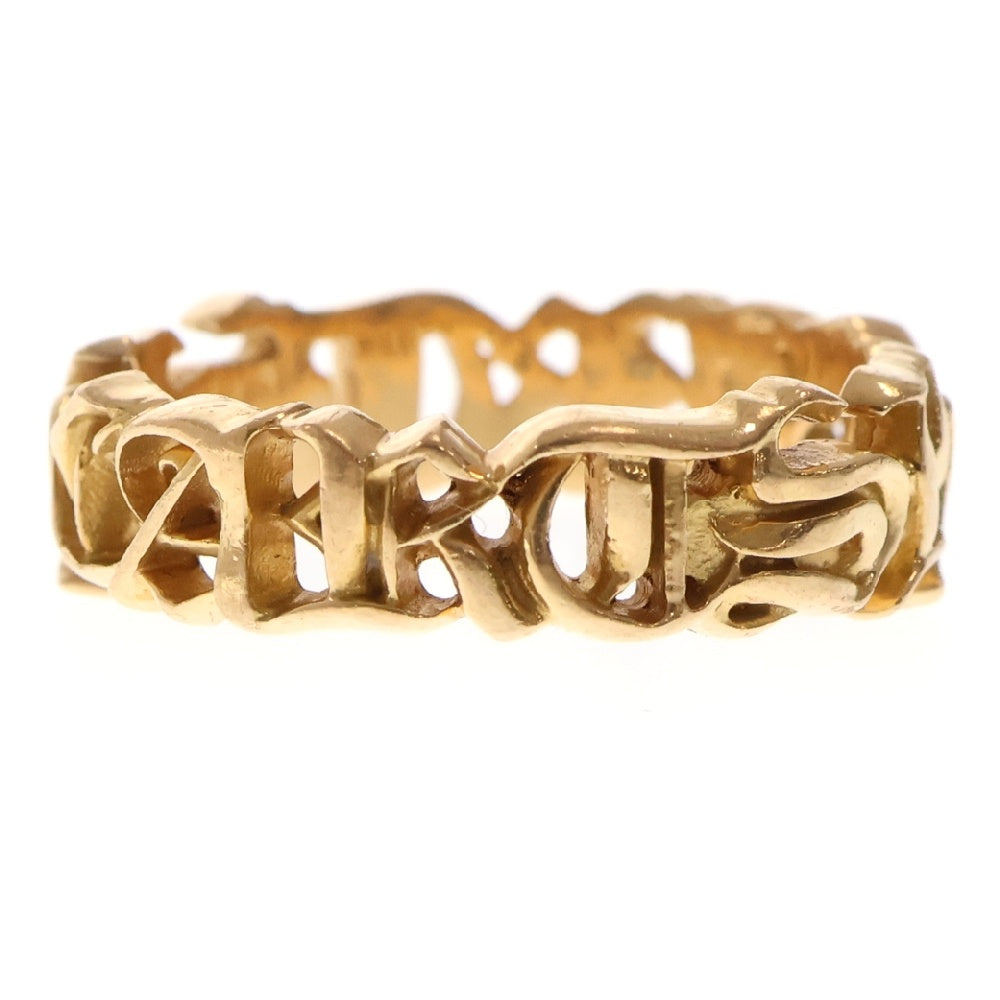 CHROME HEARTS(クロムハーツ) 22K SCRIPT BAND スクリプトバンド HEARTSゴールドリング 16号 国内インボイス付き