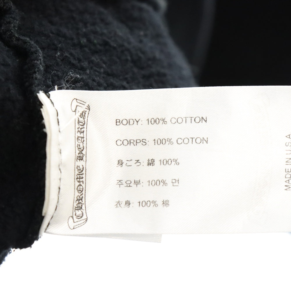 CHROME HEARTS(クロムハーツ) SWTSHRT PLVR 袖英字プリントプルオーバーパーカー ブラック