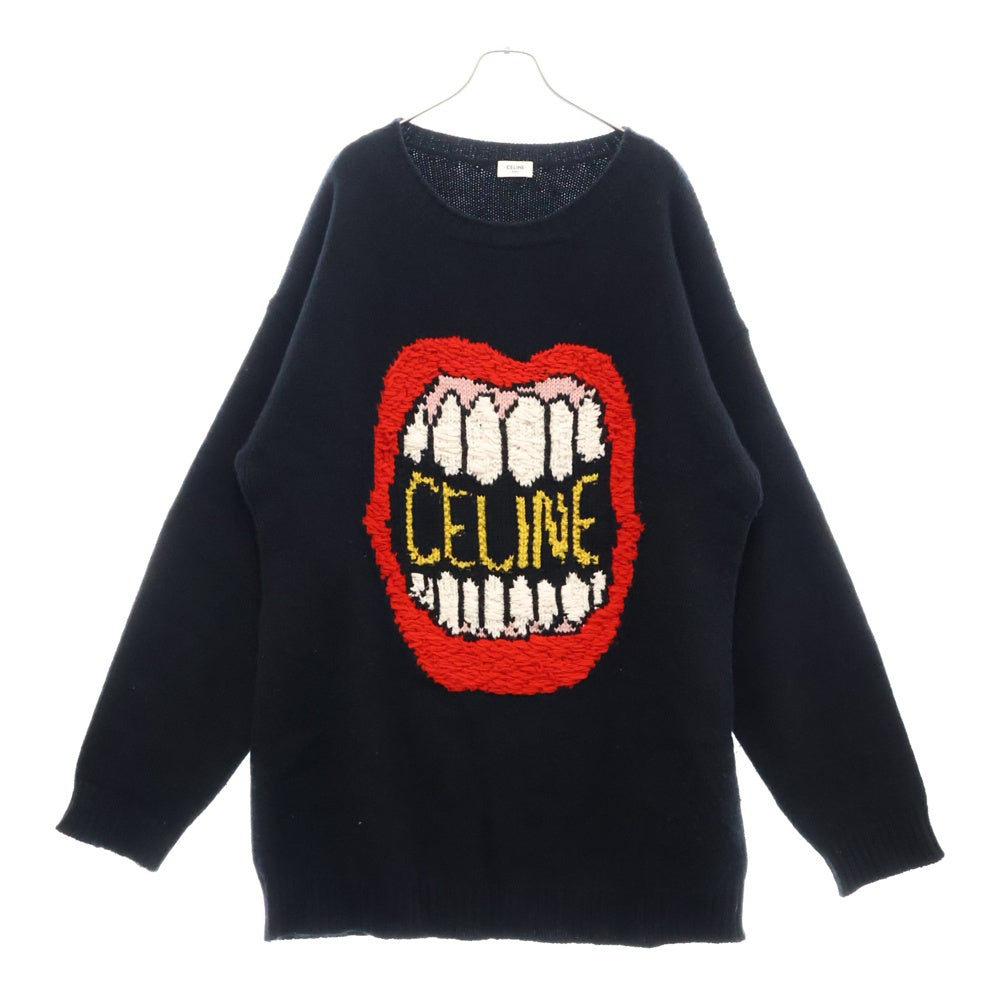 CELINE(セリーヌ) 21SS THE DANCING KID Loose Crew Neck Knit ザ・ダンシングキッド ルーズクルーネックニット オーバーサイズ セーター ブラック 2A04L714M