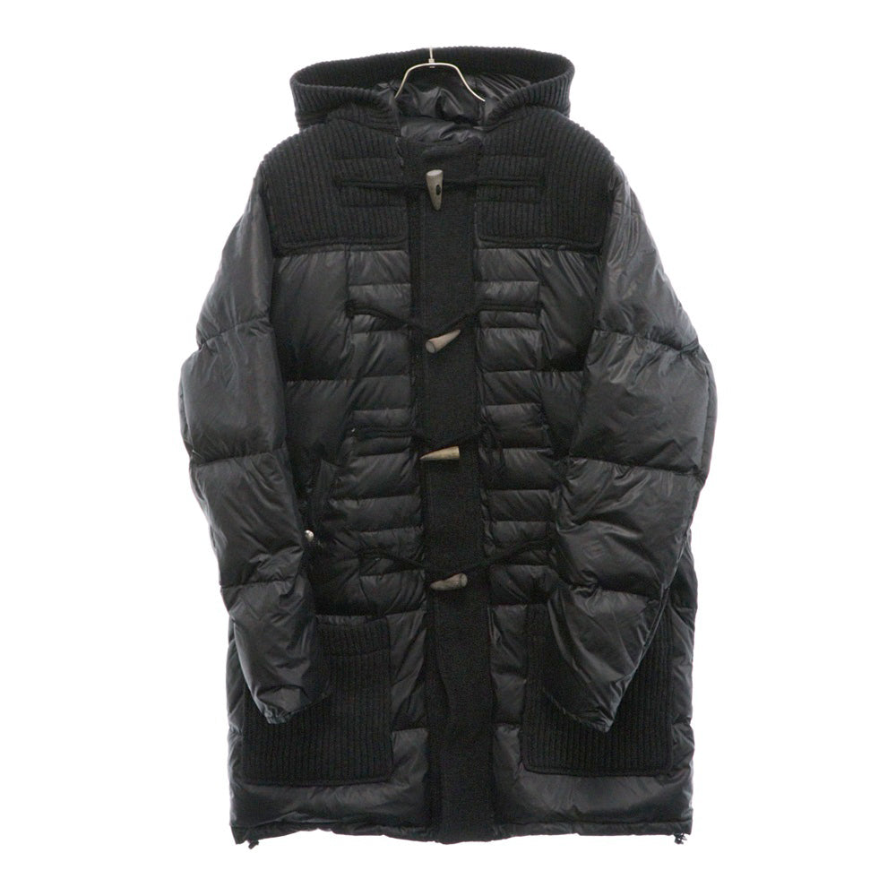 BBR(ビービーアール) RULES SHORT DOWN DUFFLE COAT ナイロン ニット切替 ダッフル ダウンジャケット ブラック