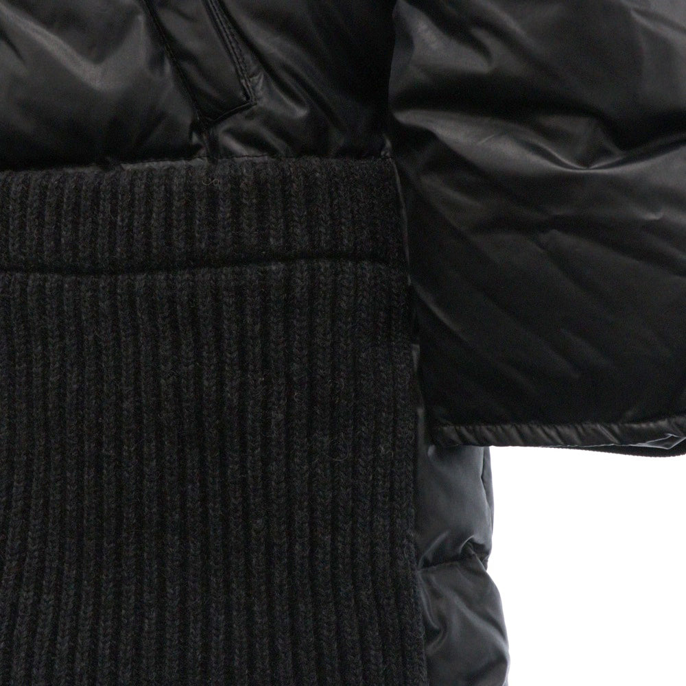 BBR(ビービーアール) RULES SHORT DOWN DUFFLE COAT ナイロン ニット切替 ダッフル ダウンジャケット ブラック