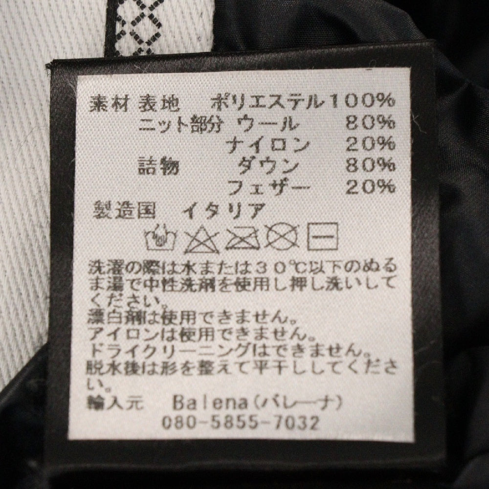 BBR(ビービーアール) RULES SHORT DOWN DUFFLE COAT ナイロン ニット切替 ダッフル ダウンジャケット ブラック