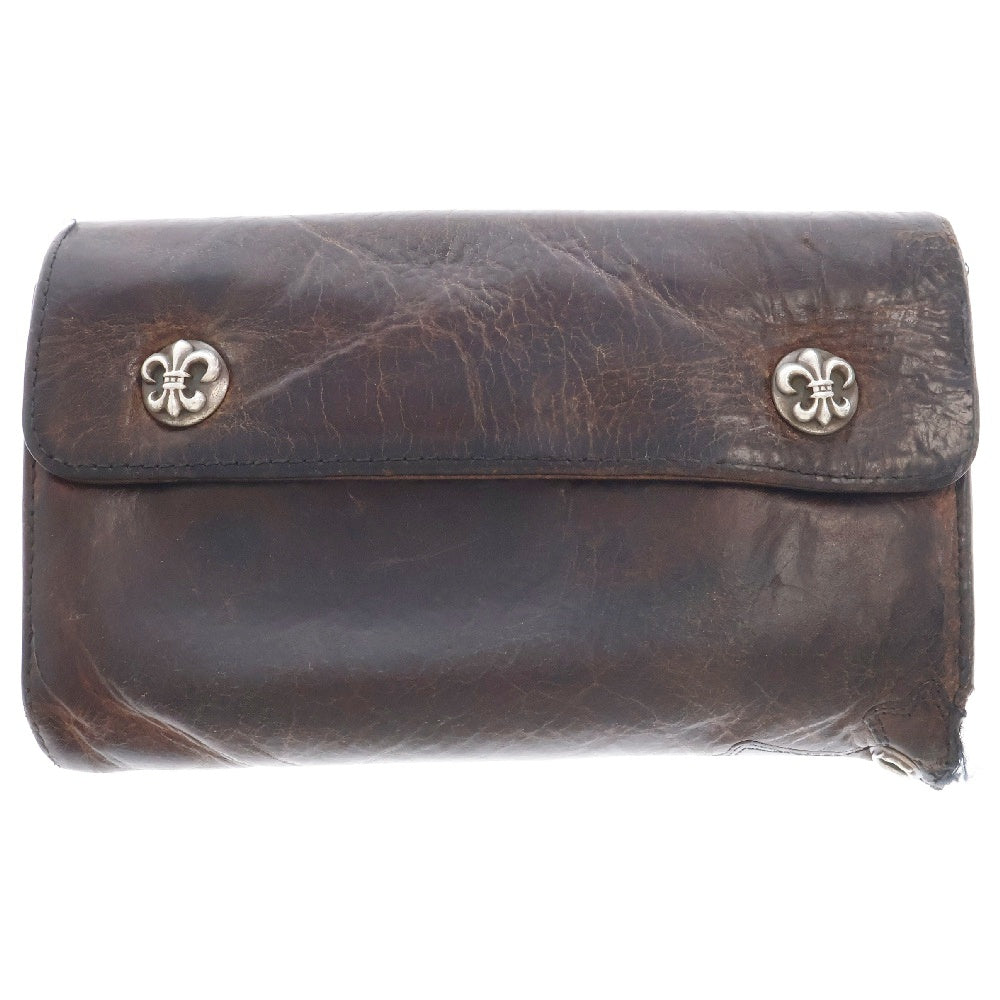 CHROME HEARTS(クロムハーツ) WAVE FLUER ウェーブ BSフレア レザーウォレット 財布 ブラウン