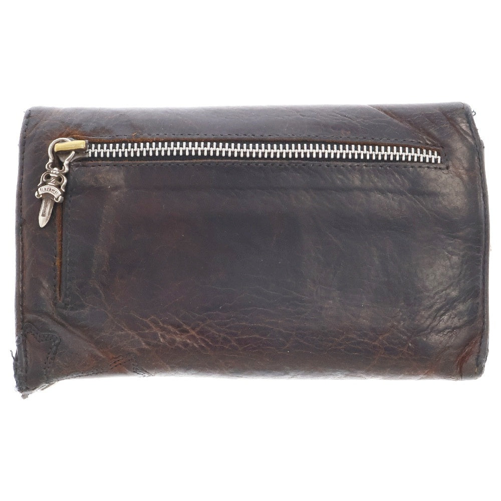 CHROME HEARTS(クロムハーツ) WAVE FLUER ウェーブ BSフレア レザーウォレット 財布 ブラウン