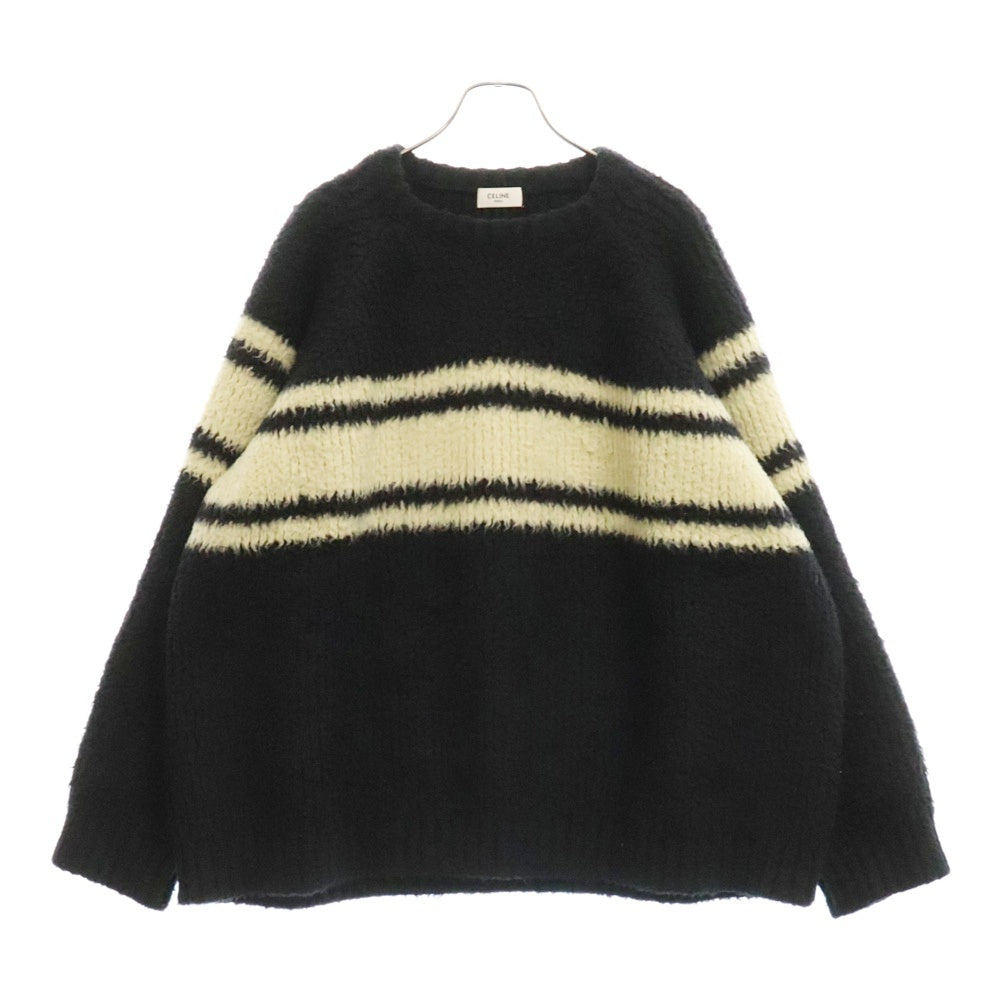 CELINE(セリーヌ) 21AW オーバーサイズブラッシュドコットンセーターニット ブラック/ホワイト 2A32P118O