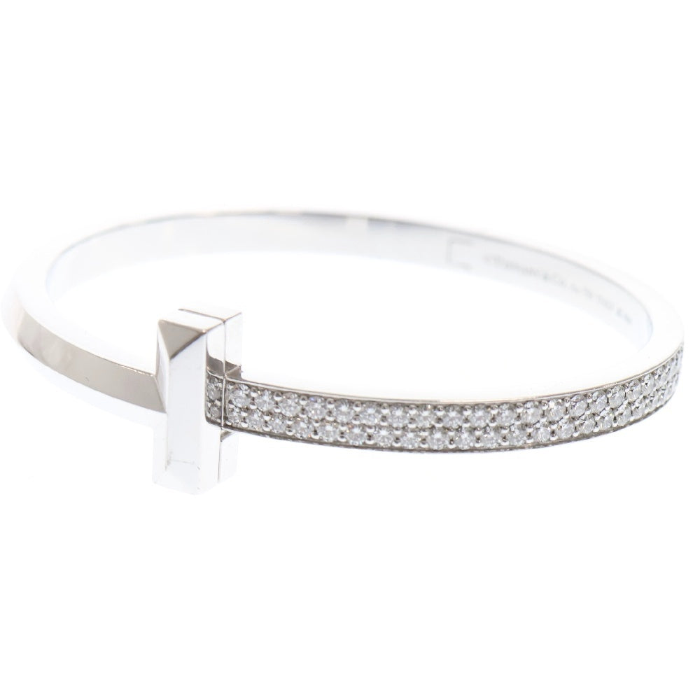 TIFFANY & Co.(ティファニー) 18KWG T ワン ワイド ダイヤモンド ヒンジ バングル ホワイトゴールド