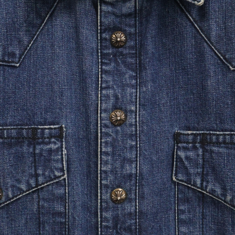 CHROME HEARTS(クロムハーツ) DENIM WESTERN クロスボールボタン デニムウエスタンシャツ 長袖シャツ インディゴ