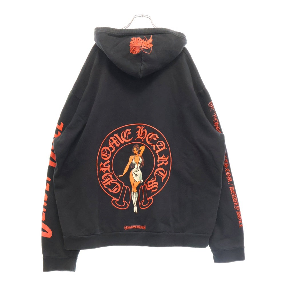 CHROME HEARTS(クロムハーツ) CH JJS HD PLVR Deadly doll デッドリードールハートプリントパーカー フーディー