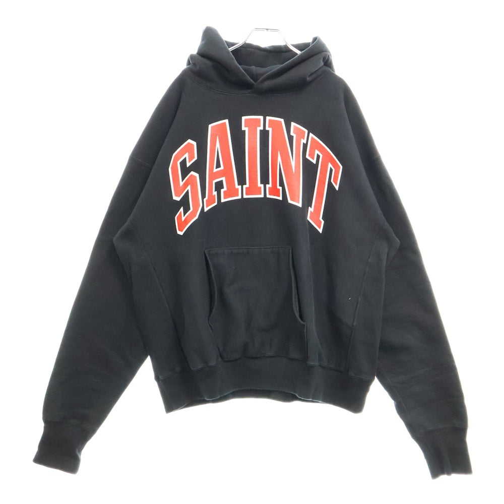 SAINT MICHAEL(セントマイケル) 23AW HOODIE ARCH SAINT SM-A23-0000-030 アーチロゴ プルオーバーフーディ スウェット ブラック