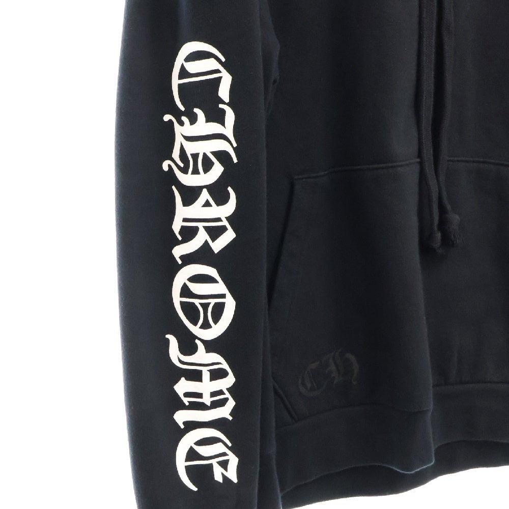 CHROME HEARTS(クロムハーツ) Tire Track Hoodie タイヤトラックバックプリント セメタリー プルオーバーパーカー ブラック