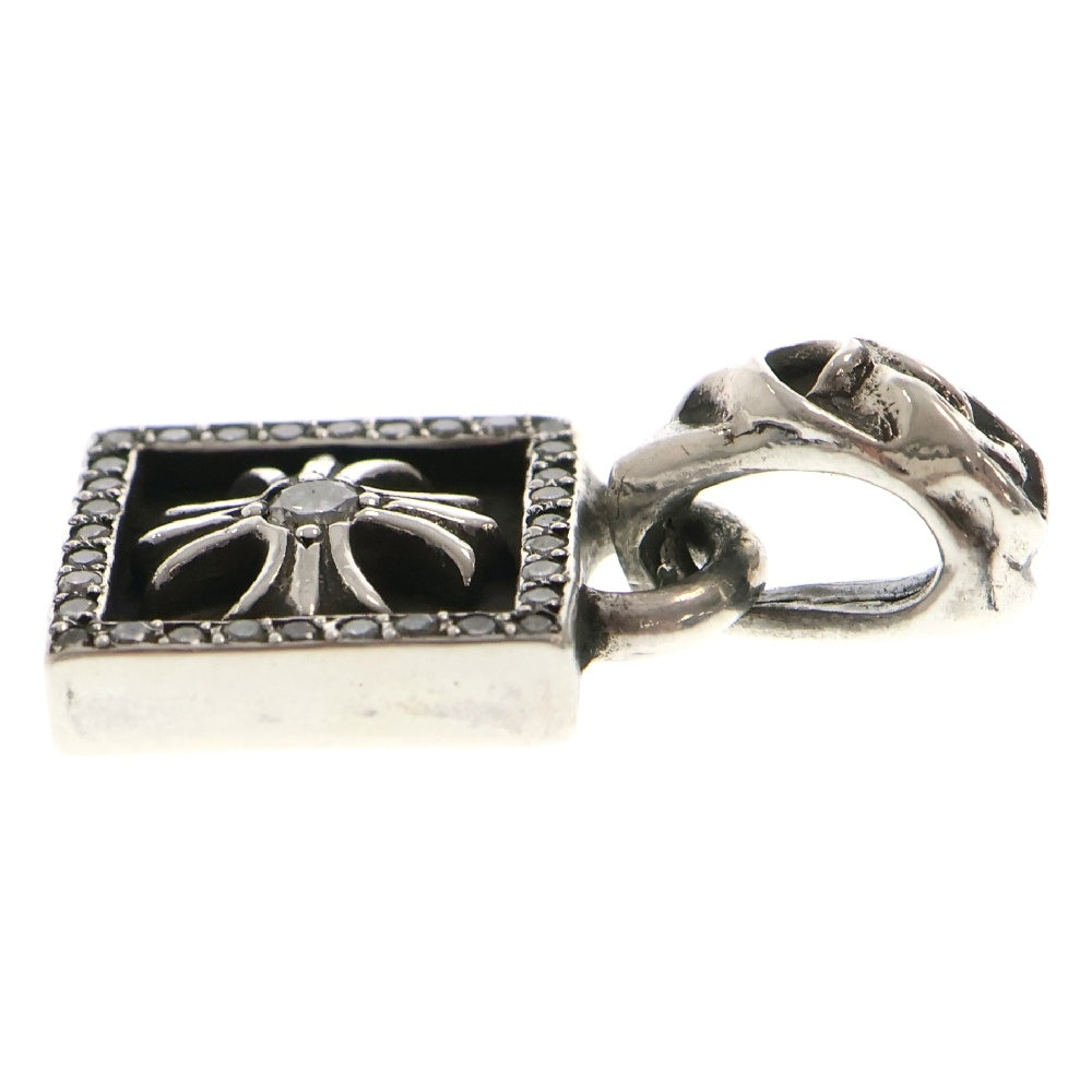 CHROME HEARTS(クロムハーツ) FRAMED CH PLUS P D フレームドCHプラス アフター PAVEダイヤ チャーム シルバーネックレストップ