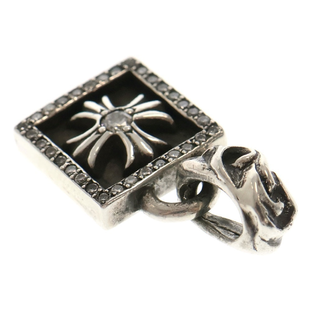 CHROME HEARTS(クロムハーツ) FRAMED CH PLUS P D フレームドCHプラス アフター PAVEダイヤ チャーム シルバーネックレストップ