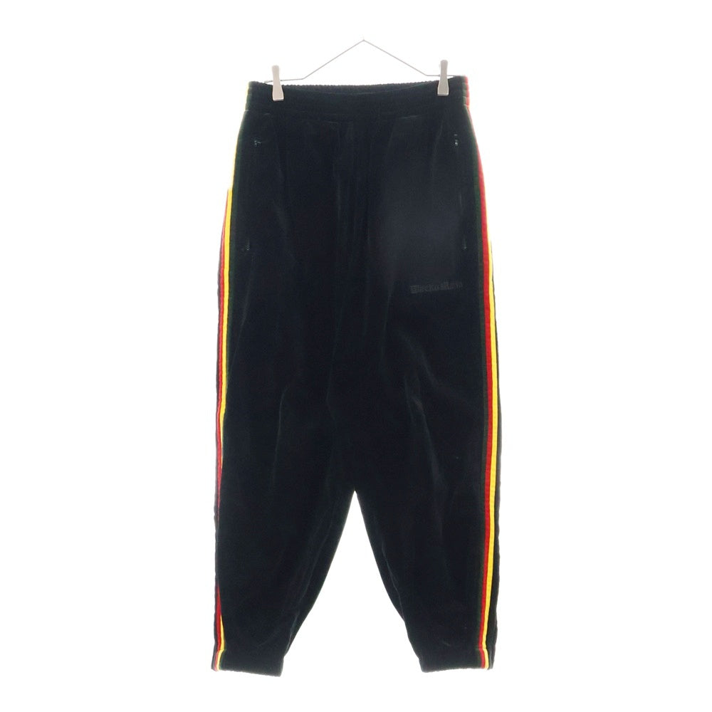 WACKO MARIA(ワコマリア) 24SS VELVETEEN PANTS ベッチン ベロア トラック サイドライン パンツ 24SS-WMO-TP04 ブラック