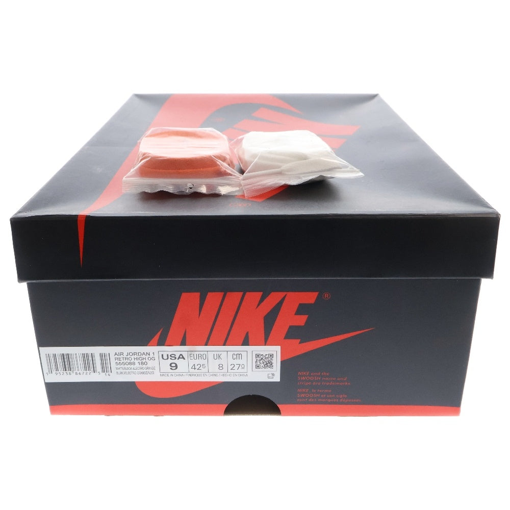 NIKE(ナイキ) AIR JORDAN 1 HIGH OG ELECTRO ORANGE 555088-180 エア ジョーダン 1 ハイ エレクトロオレンジ ハイカットスニーカー ホワイト/オレンジ US9/27cm