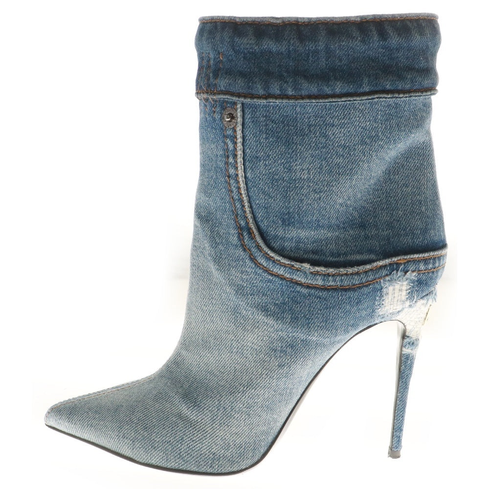 DOLCE & GABBANA(ドルチェアンドガッバーナ) Denim Ankle Boots CT0873 デニム アンクル ブーツ レディース シューズ インディゴ