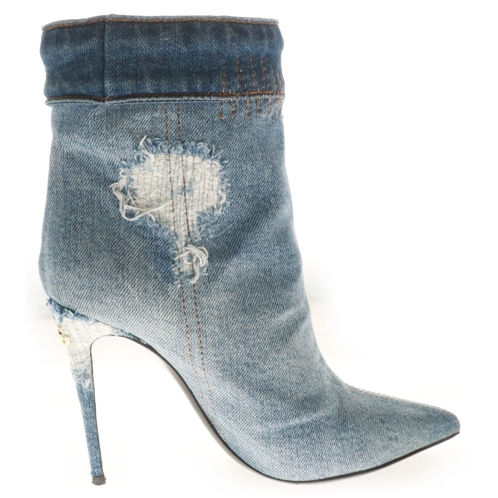 DOLCE & GABBANA(ドルチェアンドガッバーナ) Denim Ankle Boots CT0873 デニム アンクル ブーツ レディース シューズ インディゴ