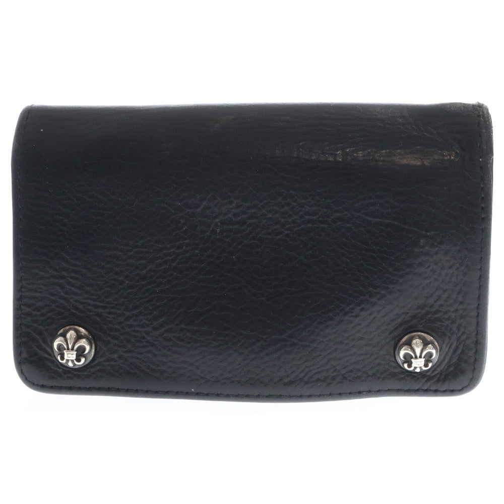 CHROME HEARTS(クロムハーツ) 1ZIP 1ジップ フレアボールボタン レザーウォレット 財布 ブラック
