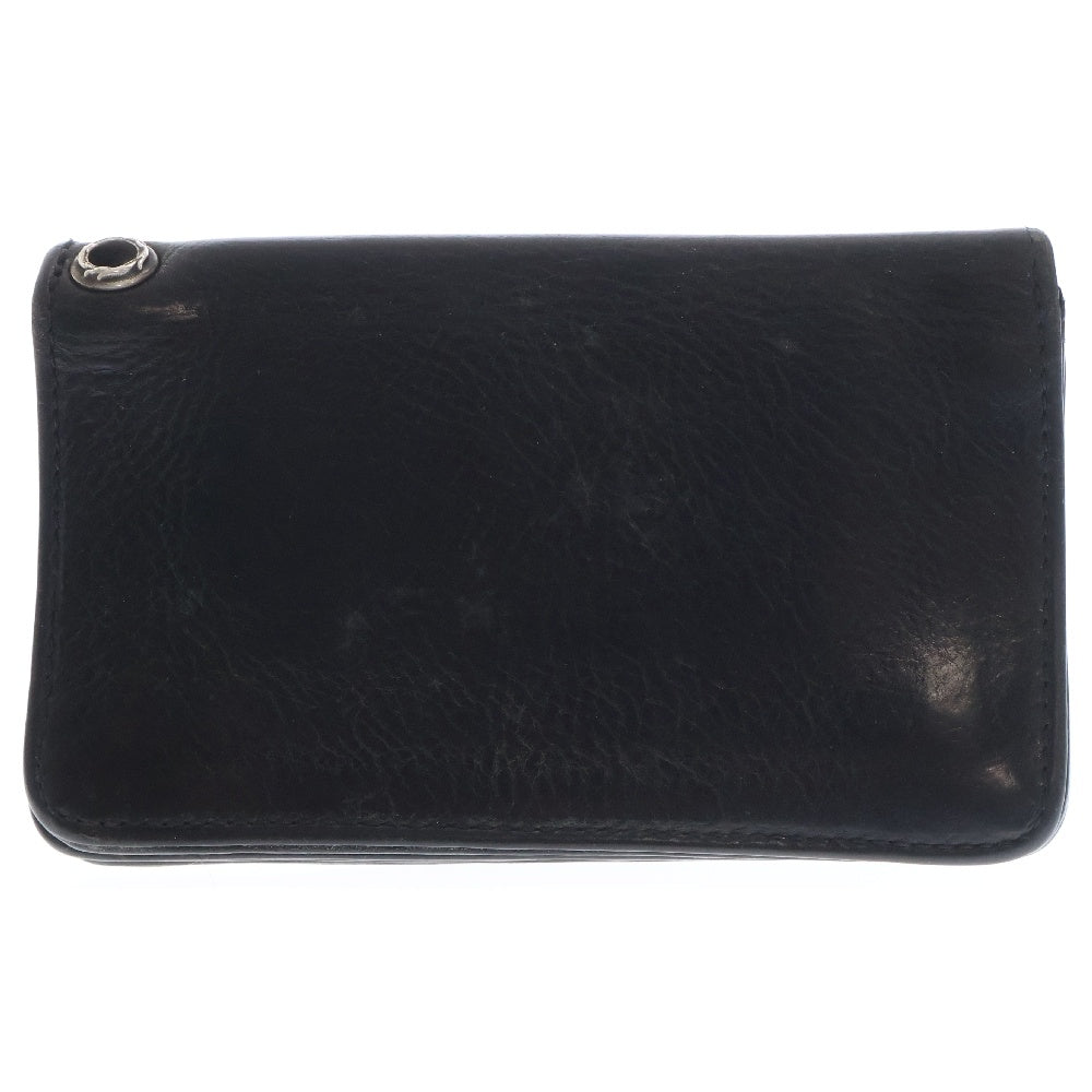 Chrome hearts クロムハーツ 1 ZIP レザー ウォレット クロムハーツ1ジップクロスボタンレザーウォレットブラック