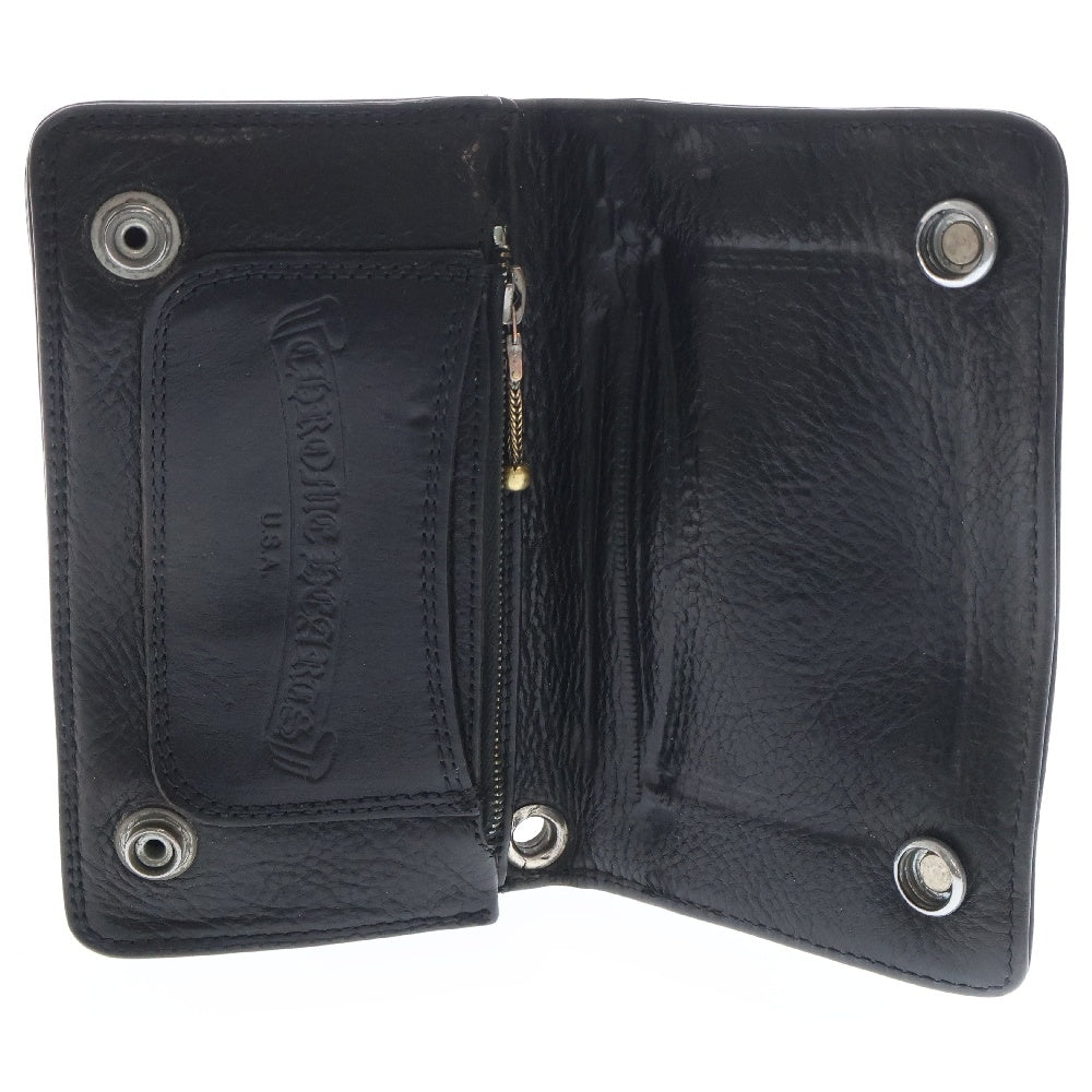 CHROME HEARTS(クロムハーツ) 1ZIP 1ジップ フレアボールボタン レザーウォレット 財布 ブラック