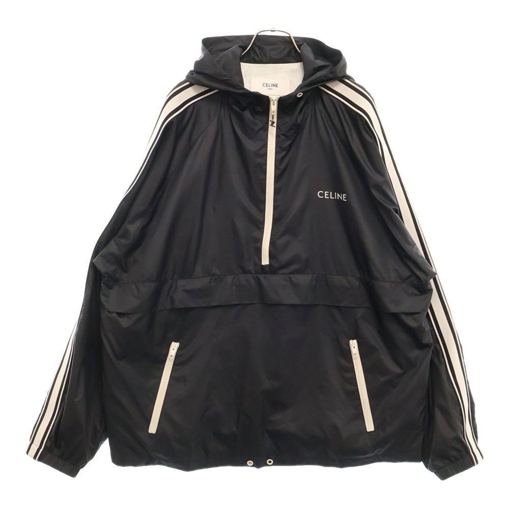 CELINE(セリーヌ) 24SS ウインドブレーカー ロゴプリント ハーフジップアノラックジャケット 2W81A052I.38NO ブラック