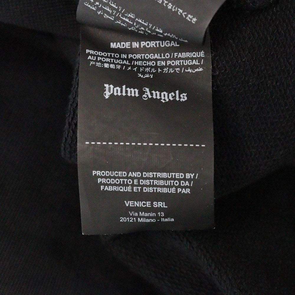 Palm Angels(パームエンジェルス) Smiley Hoodie スマイリープリントフーディー フロントプリントプルオーバーパーカー PMBB003S18348020 ブラック