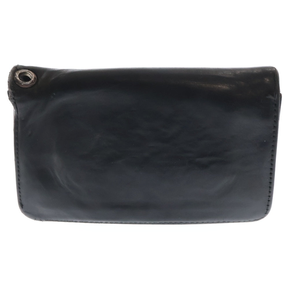 CHROME HEARTS(クロムハーツ) 1ZIP 1ジップ クロスボールボタン レザーウォレット 財布 ブラック BCA362