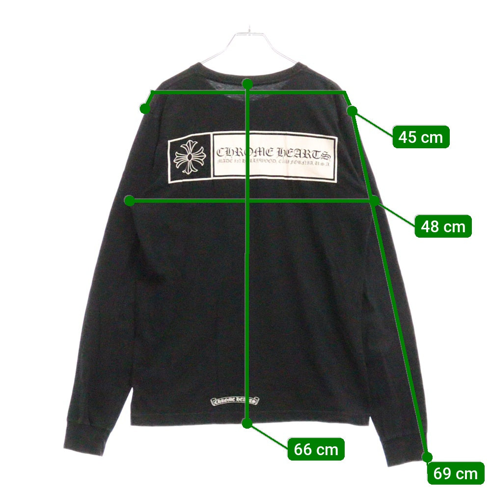 CHROME HEARTS(クロムハーツ) CH PLS L/S TEE CHプラス バックロゴプリント ロングスリーブ 長袖 ポケットTシャツ カットソー ブラック