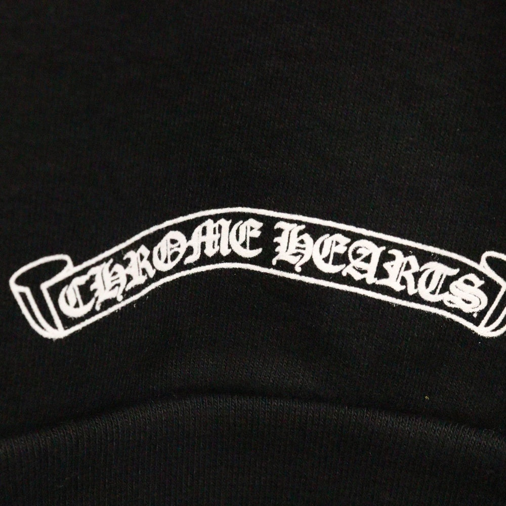CHROME HEARTS(クロムハーツ) SWTSHRT PLVR ネックロゴプリント クルーネックスウェット トレーナー ブラック