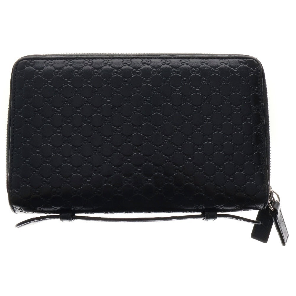 GUCCI(グッチ) マイクログッチシマ トラベル ドキュメントケース ラウンドジップ長財布 449246 ブラック
