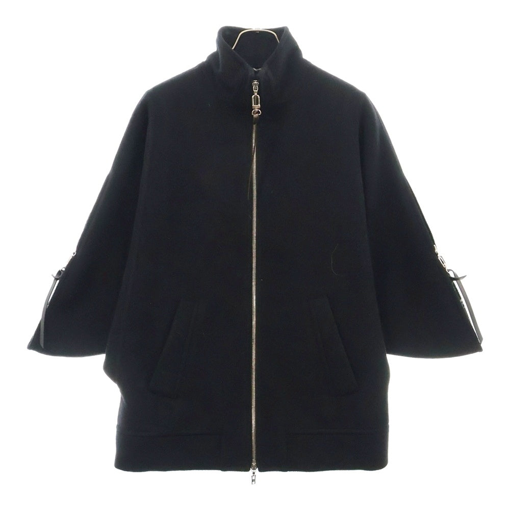 LOUIS VUITTON(ルイヴィトン) 24AW 裏地モノグラム ウール ジップアップ ポンチョ ジャケット ブラック レディースW242WB QWE FRVE35
