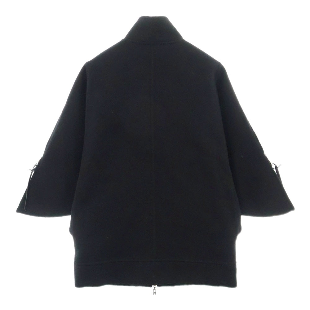 LOUIS VUITTON(ルイヴィトン) 24AW 裏地モノグラム ウール ジップアップ ポンチョ ジャケット ブラック レディースW242WB QWE FRVE35