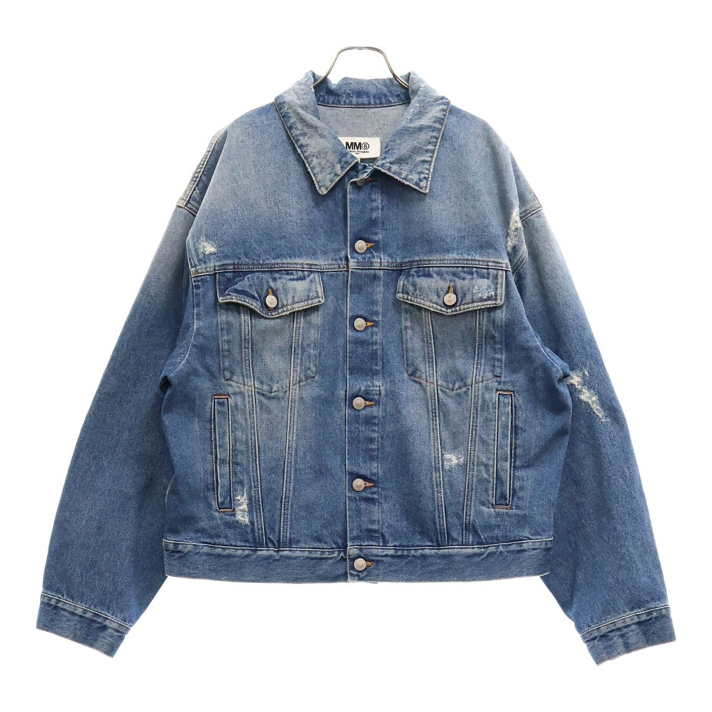 MM6 Maison Margiela(エムエムシックスメゾンマルジェラ) 23SS ダメージデニムジャケット S52AM0240 インディゴ