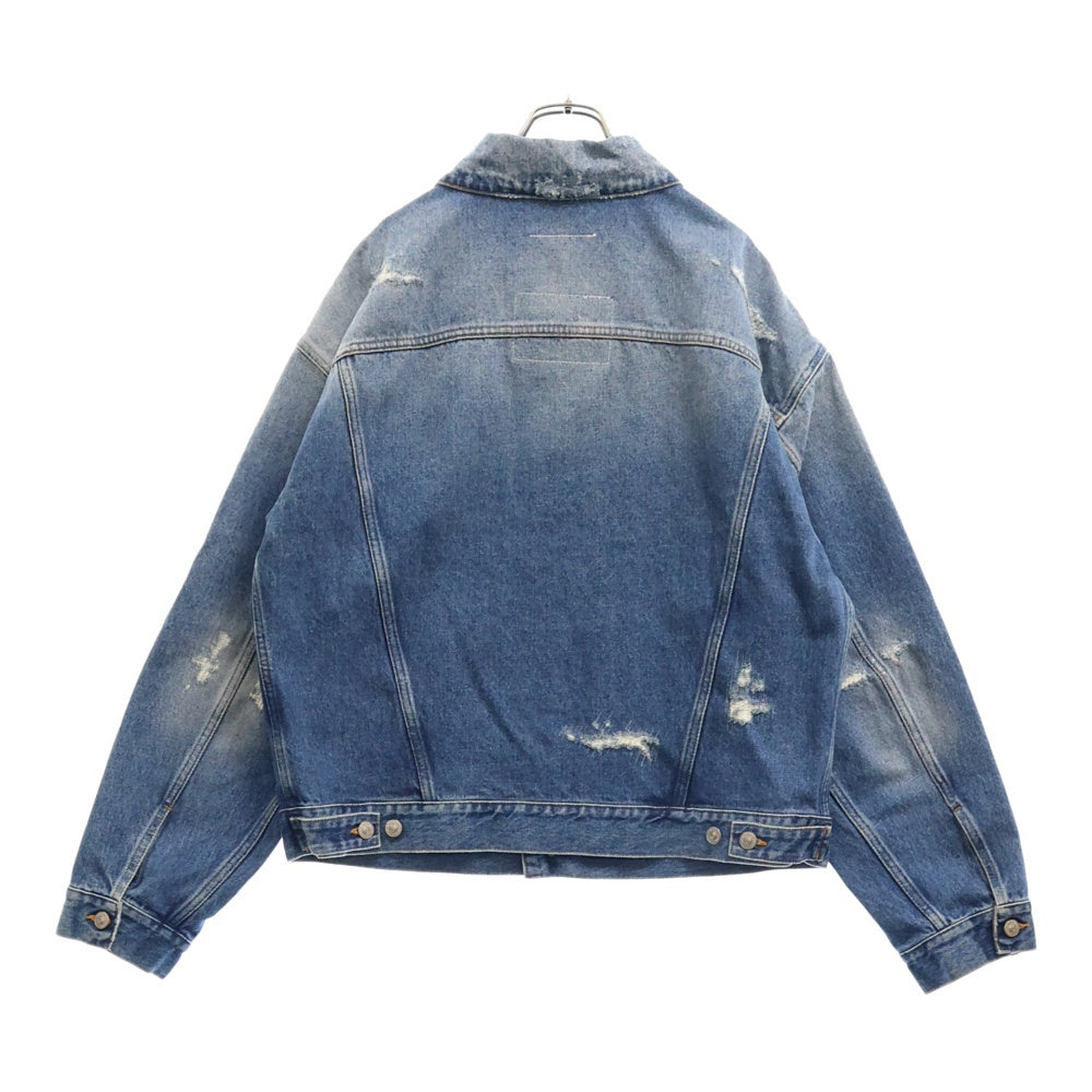 MM6 Maison Margiela(エムエムシックスメゾンマルジェラ) 23SS ダメージデニムジャケット S52AM0240 インディゴ