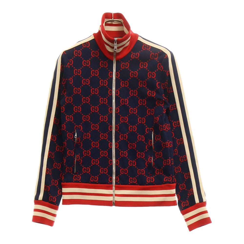 GUCCI(グッチ) 18SS GG Jacquard Cotton Jacket 496919 X9L13 GGジャガード コットンジャケット 総柄トラックジャケット ネイビー/レッド