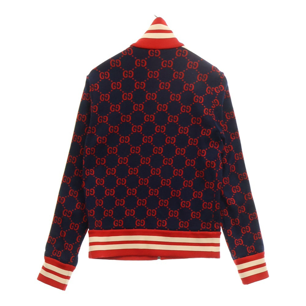 GUCCI(グッチ) 18SS GG Jacquard Cotton Jacket 496919 X9L13 GGジャガード コットンジャケット 総柄トラックジャケット ネイビー/レッド