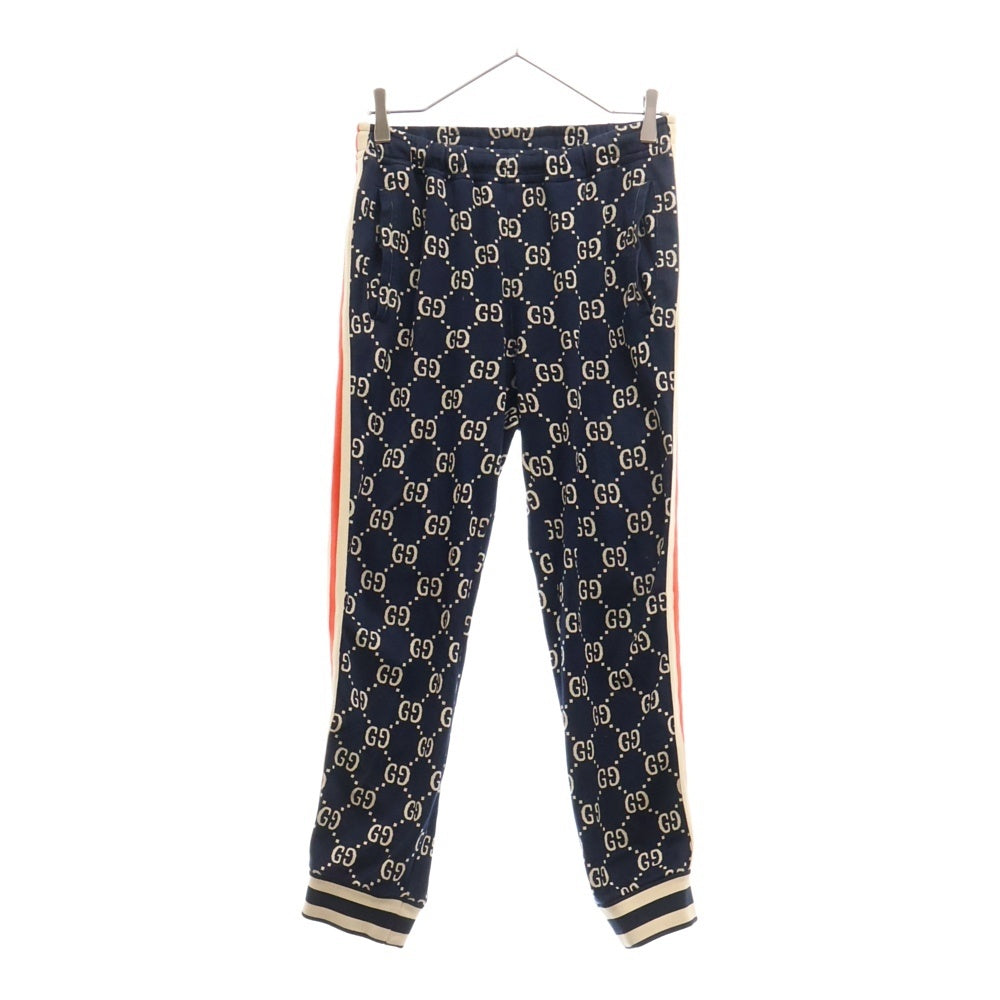 GUCCI(グッチ) 18AW GG Jacquard Jogging Pants 496920 X9V05 GGジャガードジョギングパンツ 総柄トラックパンツネイビー